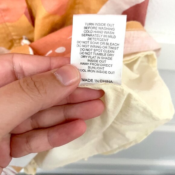 Sabo Skirt Enga Dress Orange Pink Floral Short Sleeve Size XS - Picture 5 of 6